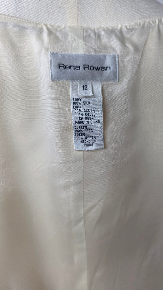 Rena Rowan Silk Sleeveless Blouse – Cream (Size 12)