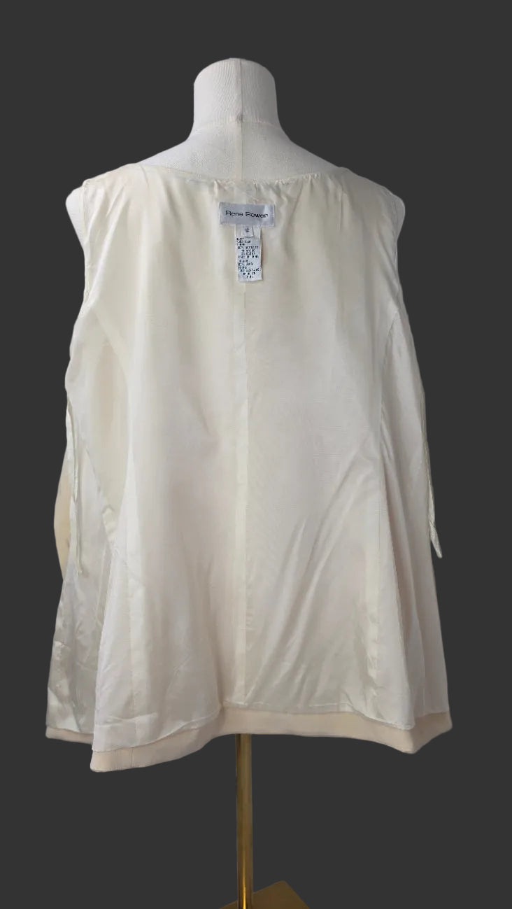 Rena Rowan Silk Sleeveless Blouse – Cream (Size 12)