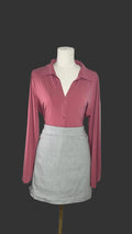 A Love Story Dusty Rose Collared Button Front Blouse – XL