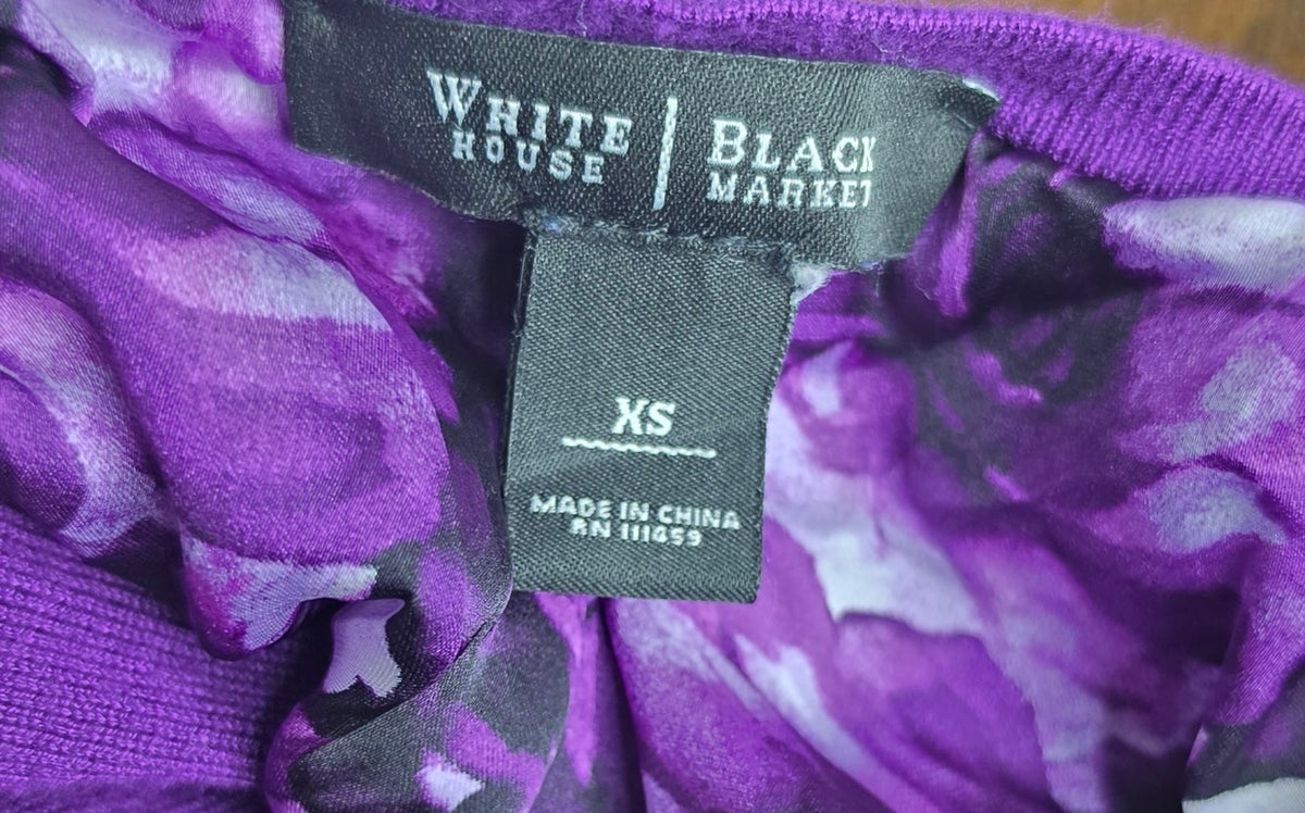 White House Black Market Purple Ruffle Cardigan – XS