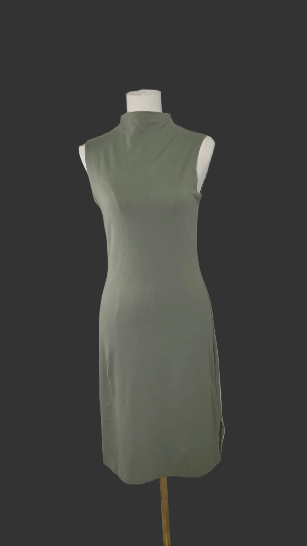 Laundry by Shelli Segal Olive Green Mock Neck Midi Dress