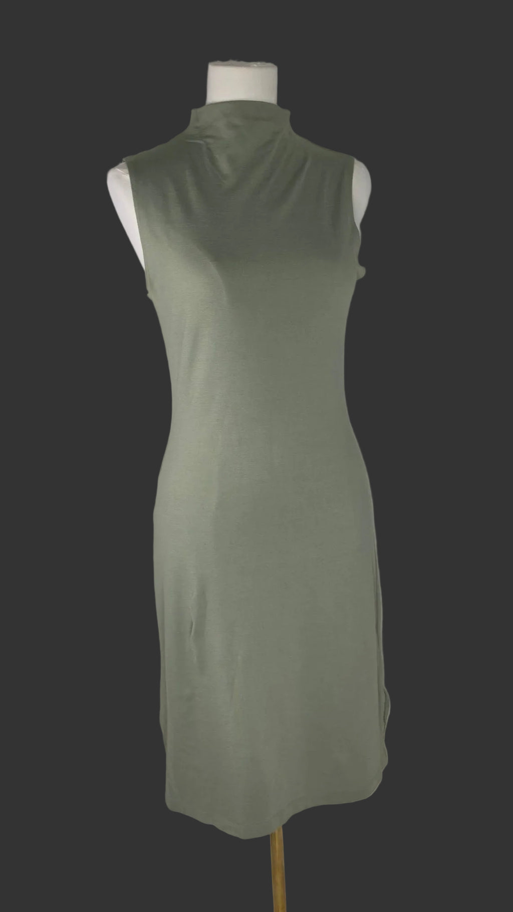 Laundry by Shelli Segal Olive Green Mock Neck Midi Dress