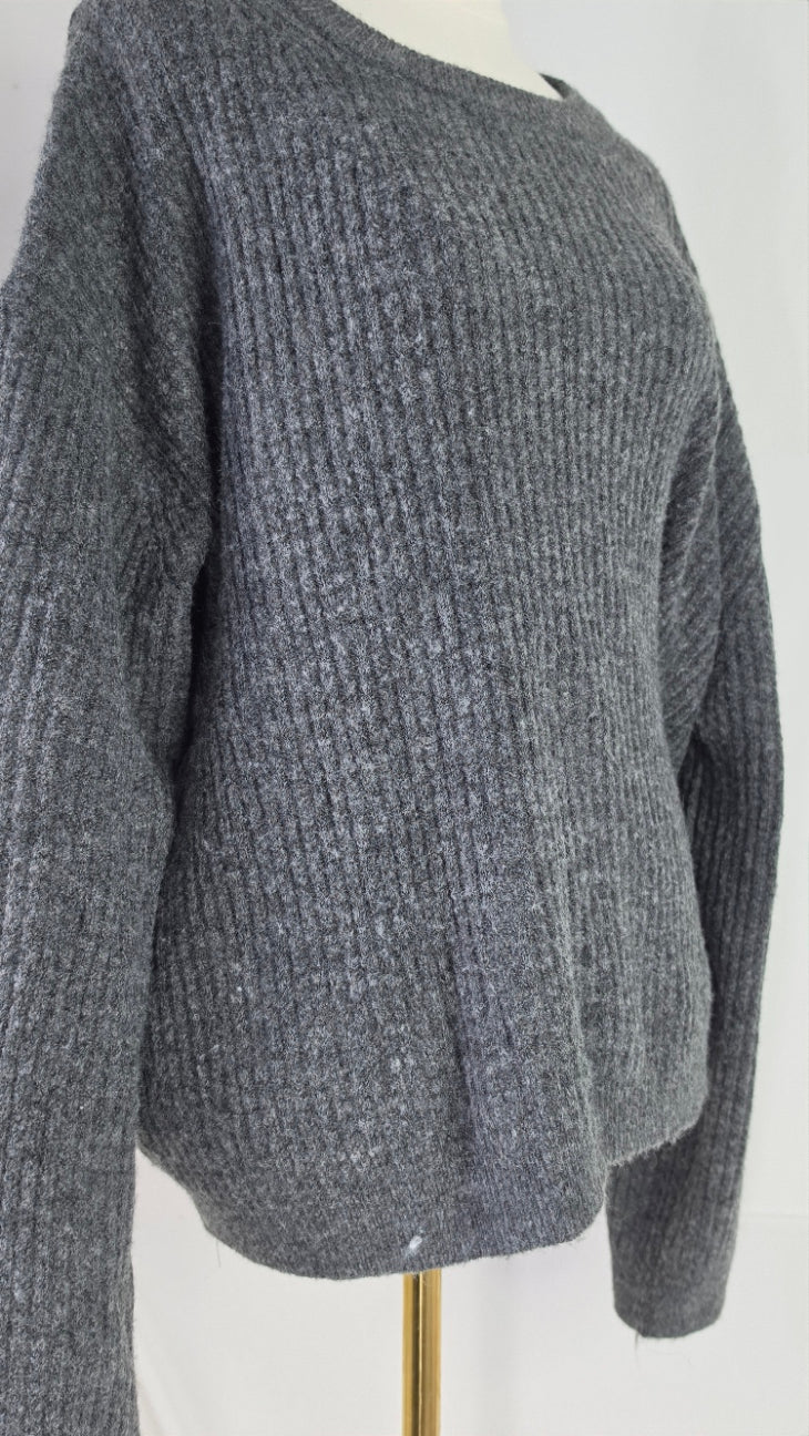 H&M Charcoal Gray Textured Knit Sweater — XL