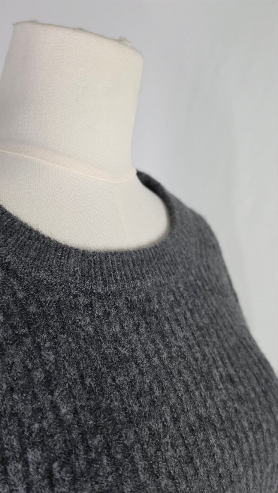 H&M Charcoal Gray Textured Knit Sweater — XL