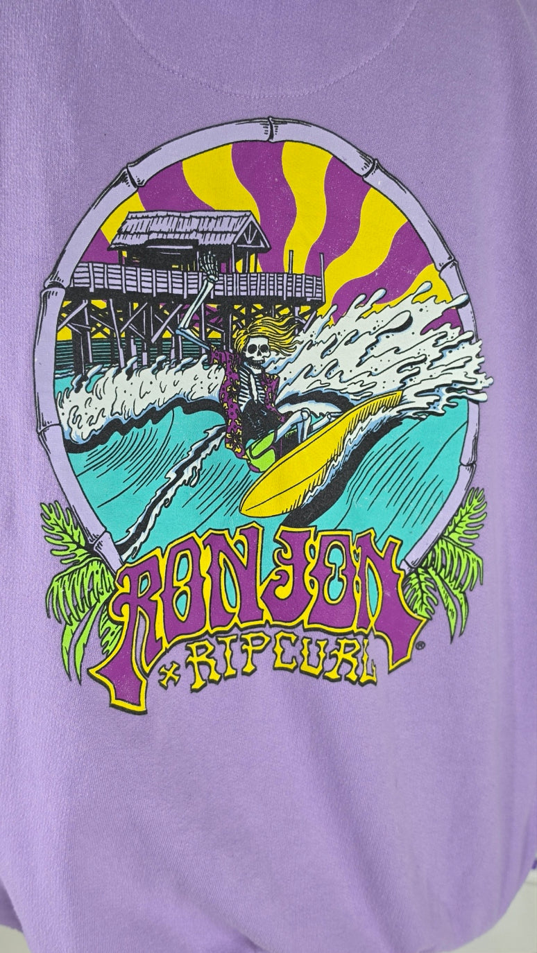 Rip Curl Purple Surf Graphic Hoodie — Size Medium