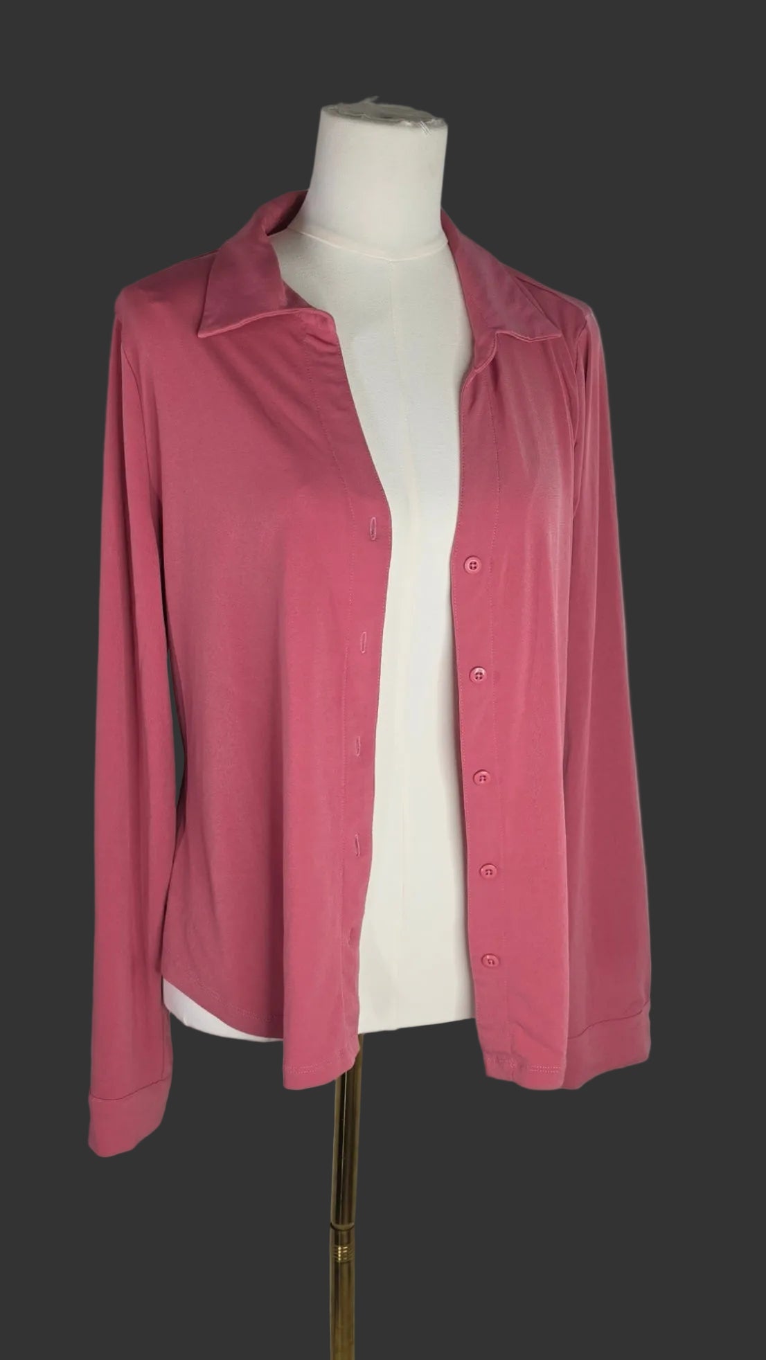 A Love Story Dusty Rose Collared Button Front Blouse – XL