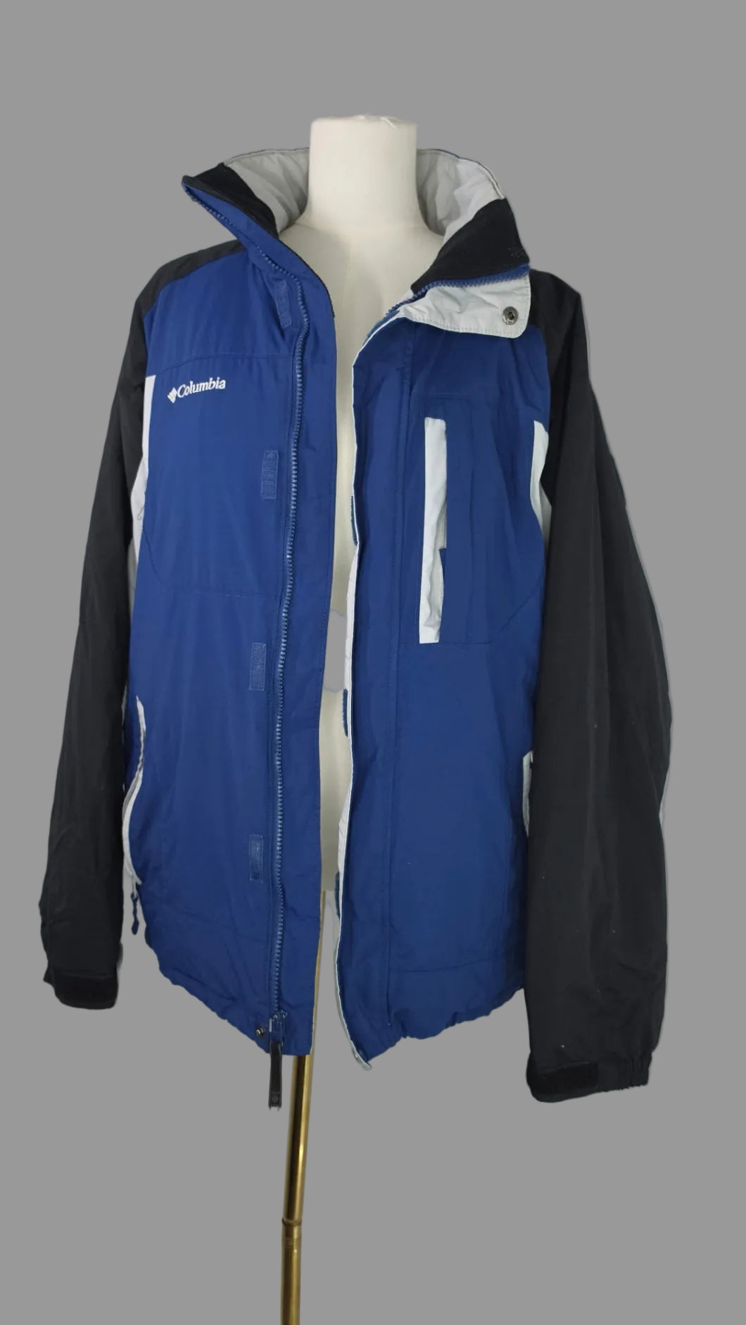 Columbia Men's Blue Black White Insulated Winter Jacket – Medium
