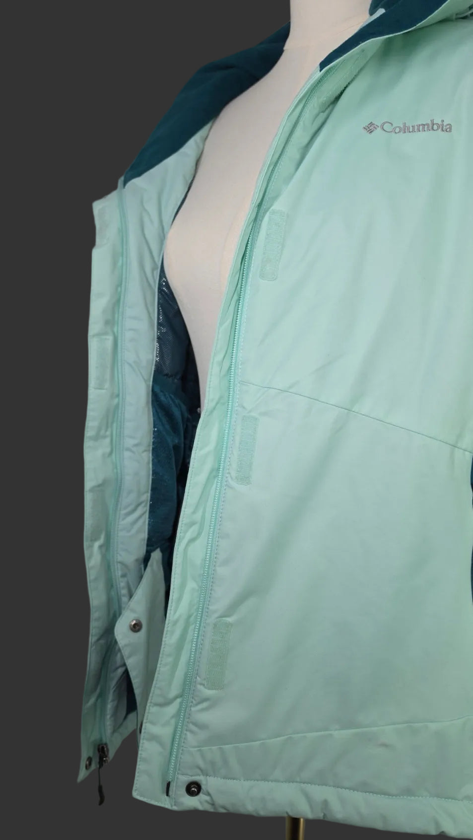 Columbia Omni-Heat Insulated Ski Snow Jacket – XL – Mint & Teal