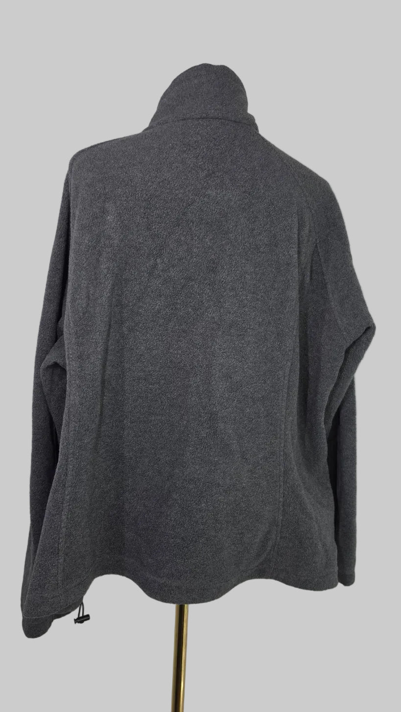 Columbia Gray Full Zip Fleece Jacket High Neck Outdoor Casual 3XL