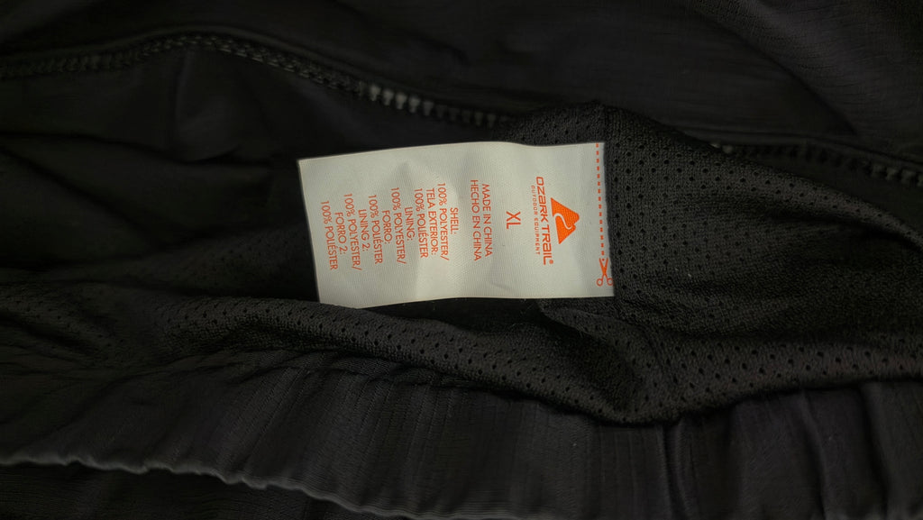 Ozark Trail Black Hooded Windbreaker Jacket – XL