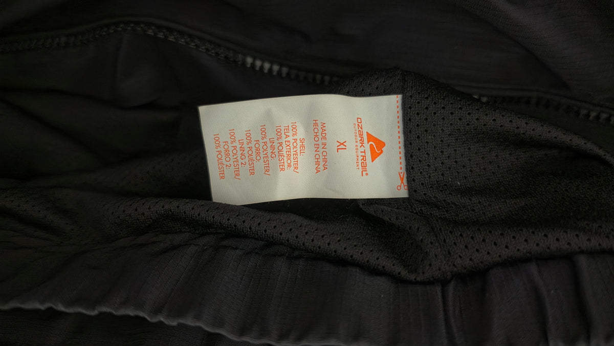 Ozark Trail Black Hooded Windbreaker Jacket – XL