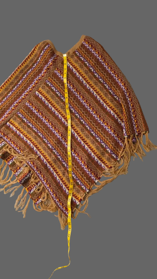 Boho Geometric Fringe Poncho