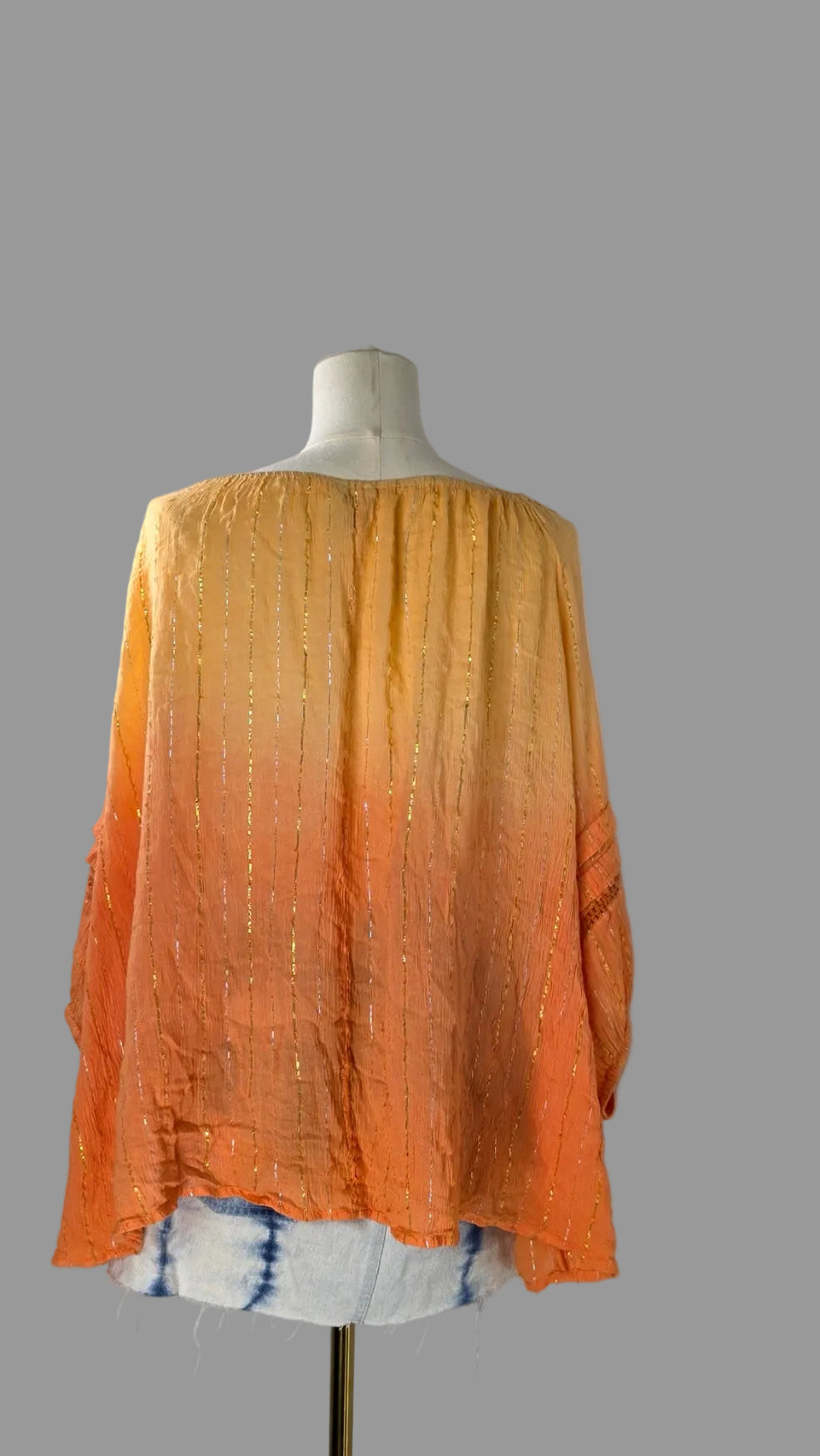 CATO Orange Ombré Boho Blouse – Size 26/28W