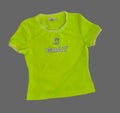 Shane Justin Runway Neon Yellow GOAT Graphic Puff Sleeve Top XL