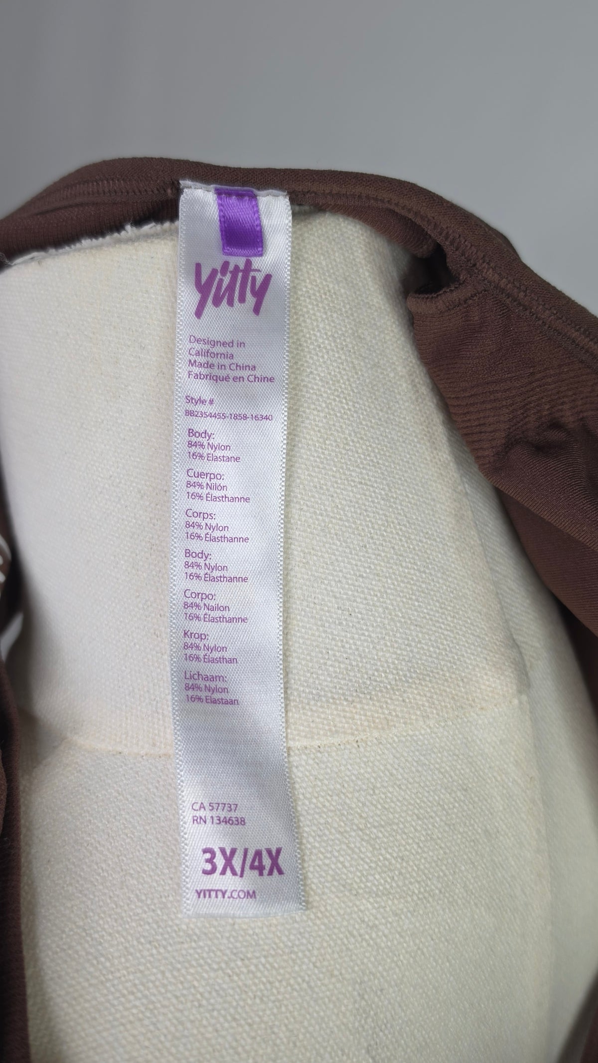 Yitty Brown Convertible Bralette Sports Bra 3X/4X