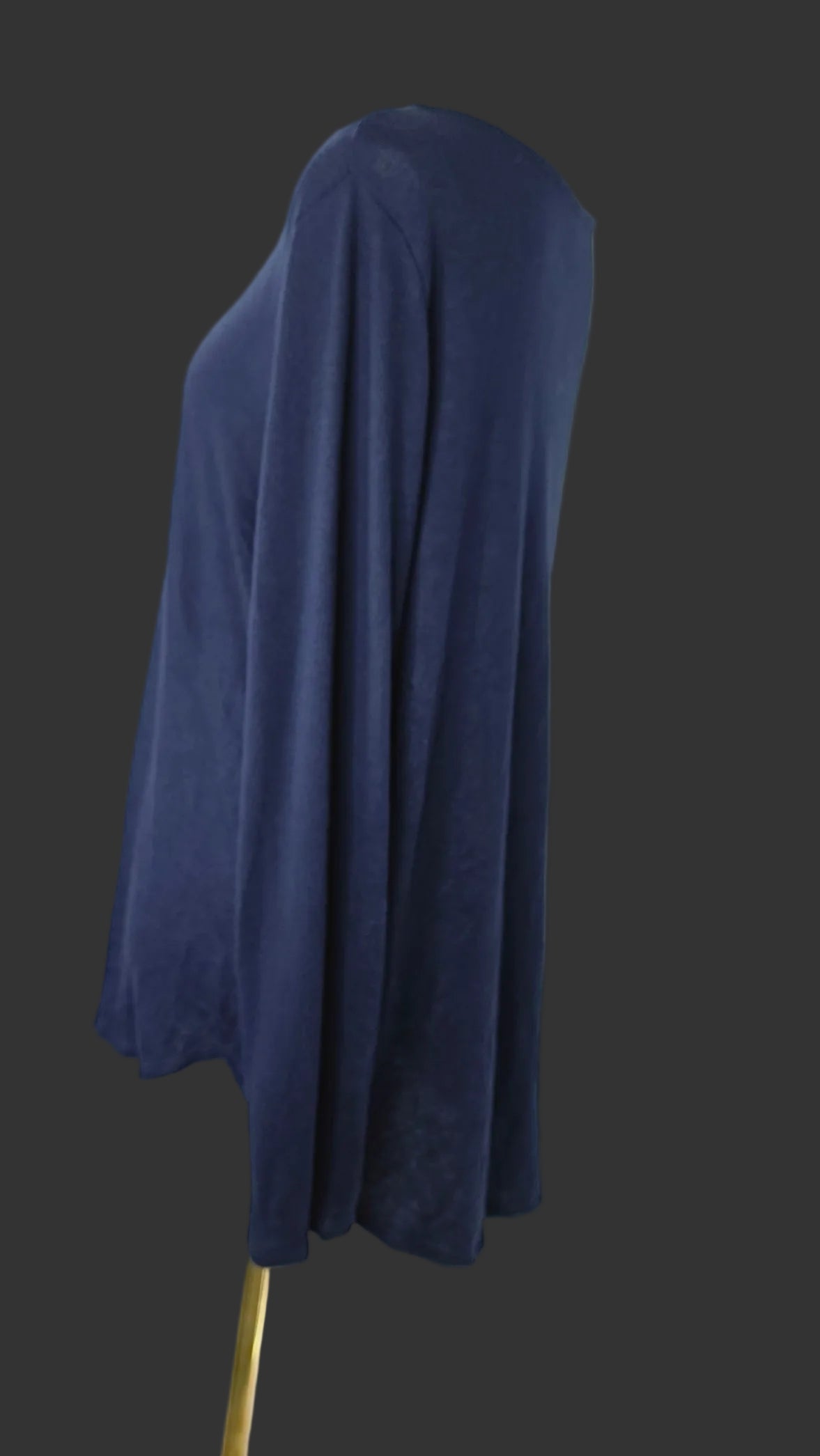 Navy Blue Oversized Long Sleeve Scoop Neck Top
