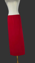 Style & Co. Red Maxi Skirt Size M Elastic Waist Long Slit Skirt