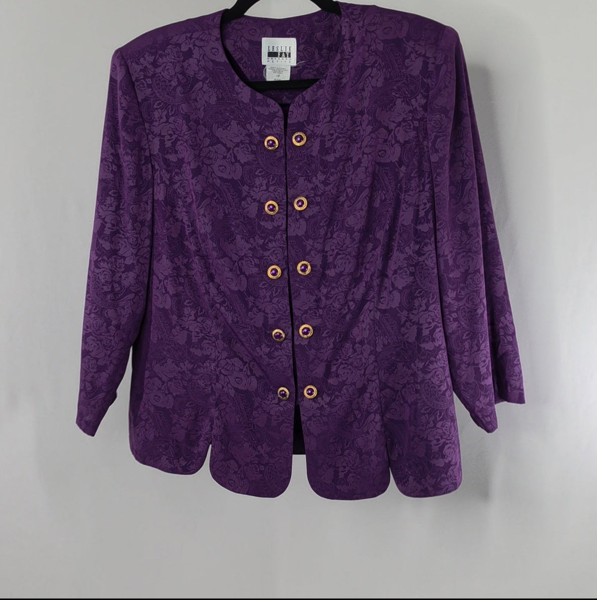 Leslie Fay Dress Petite Purple Floral Blazer