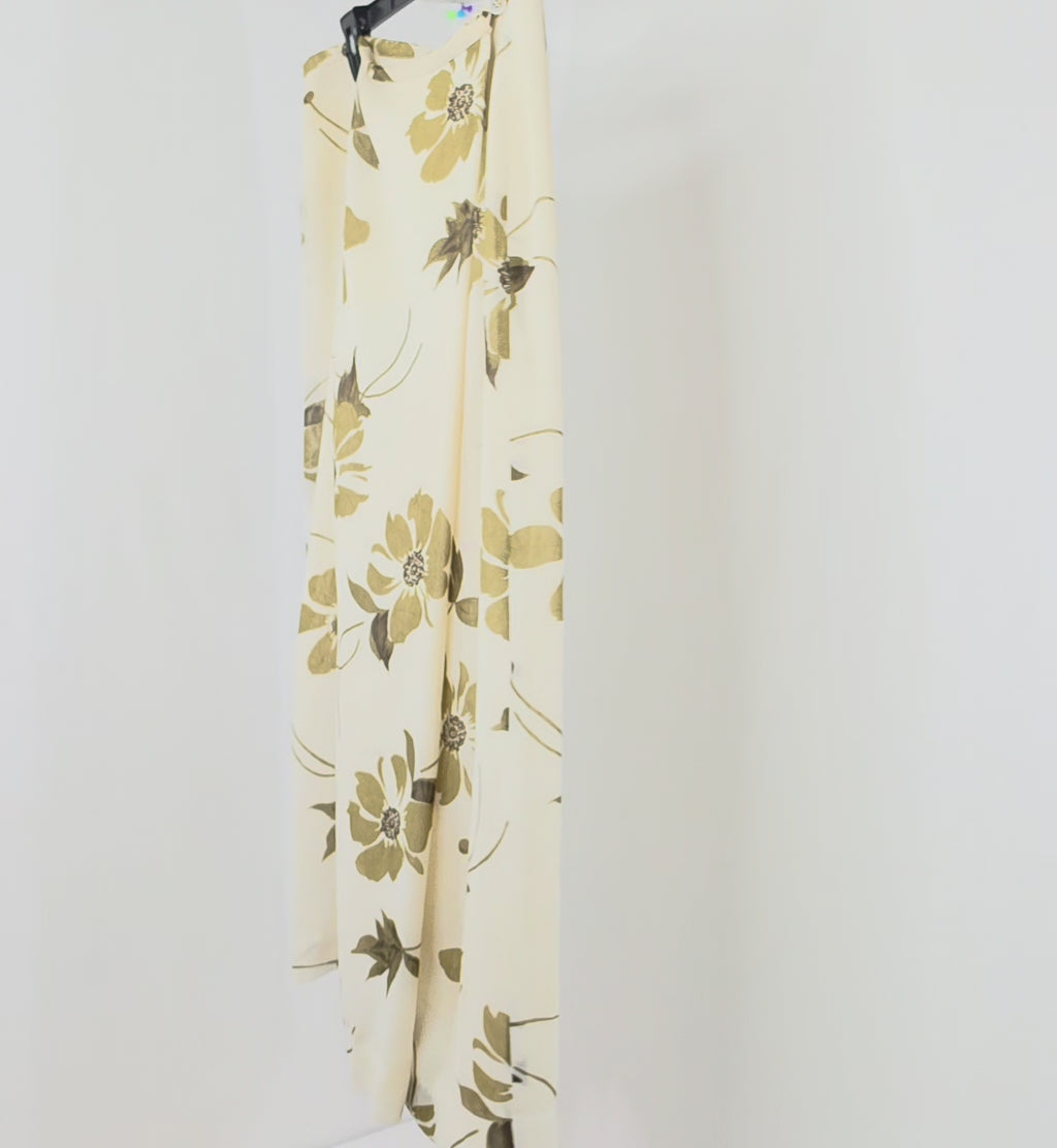 Liz Claiborne Size 14 Floral Midi Maxi Skirt Cream Olive Brown Y2K