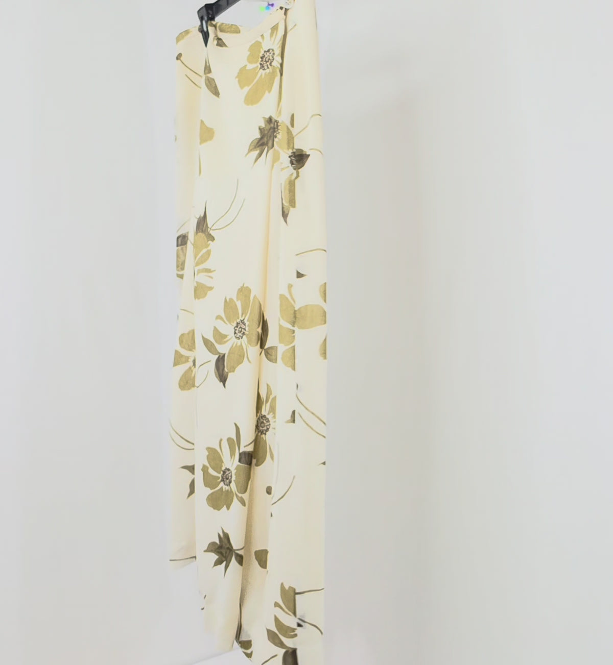 Liz Claiborne Size 14 Floral Midi Maxi Skirt Cream Olive Brown Y2K