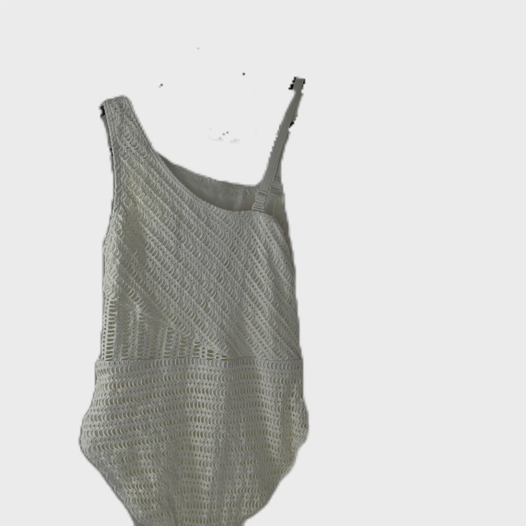 Contours by Coco Reef white one shoulder textured one piece swimsuit