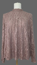 Cale & Gage Mauve Floral Lace Long Sleeve Blouse
